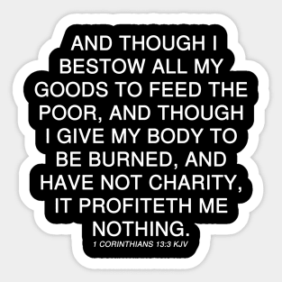 1 Corinthians 13:3 Bible Verse KJV Text Sticker